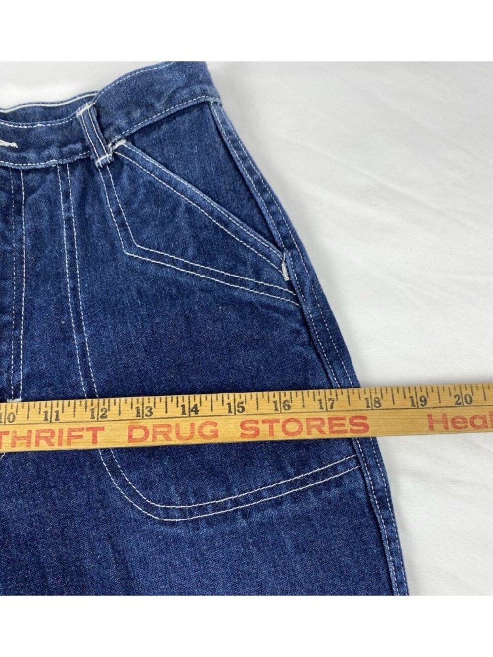VTG 80s Style Jrs / Womens High Rise Size 7 Wide Leg Deep Pocket Tie Back Pocket - Picture 13 of 13